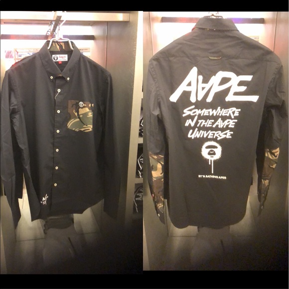Aape camo stitching long sleeve button up - Picture 8 of 8